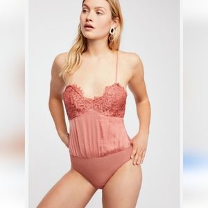 NWOT Free People Burnt Orange Sweetie Pie Bodysuit Women's size small